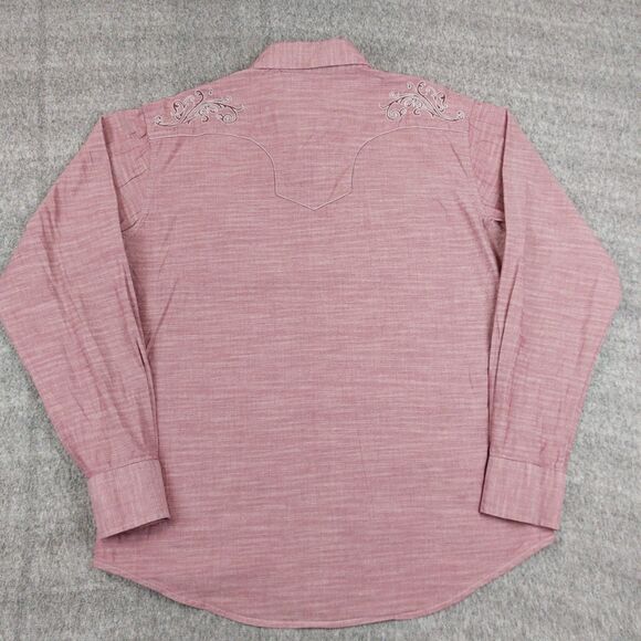 Rock 47 Men's Size X-Large Red Western Shirt Embroidered Pearl Snap Wrangler - Picture 3 of 7